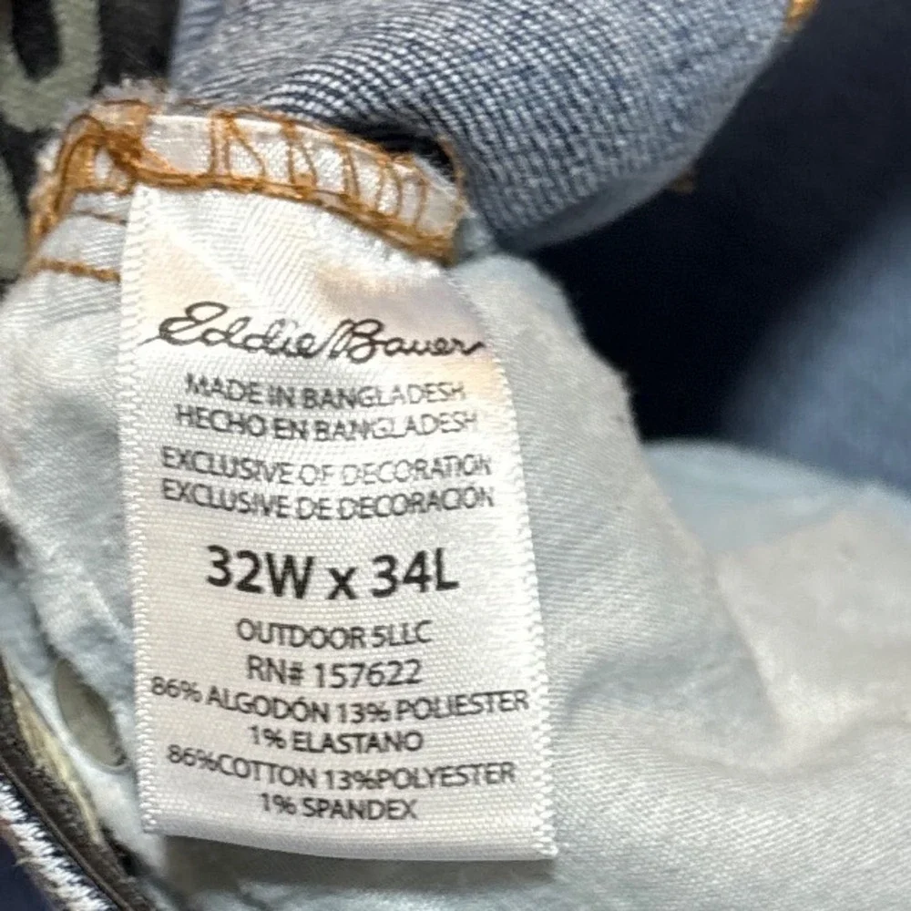 Eddie Bauer‎ Mens Jeans 32W x 34L Blue Denim Straight Leg Casual Pants